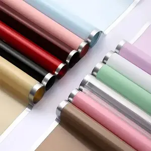 Silver Trim Waterproof Plastic Jelly Flower Wrapping Papers (Pack of 20pcs)