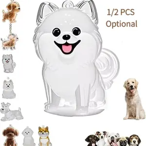 Pet Hair Memorial Keychain Pendant, Dog Cat Hair Collector Keychain Charm Memorial Storage Box,Pet Hairs Keychain,Warm Present for Dog Lovers,Transparent Capsule Holder for Cats & Dogs, Keepsake Accessory with Hanging Loop