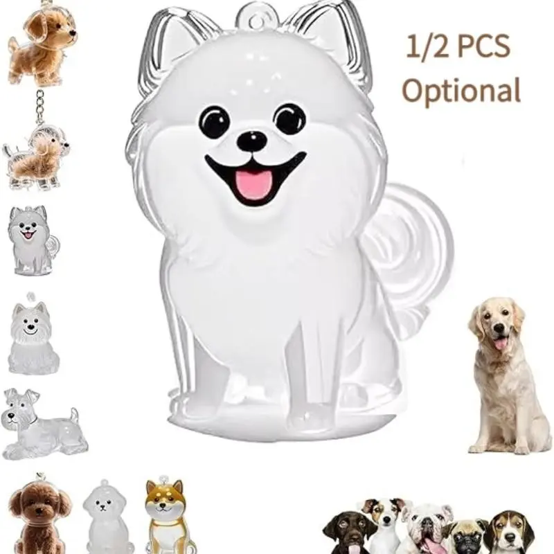 Pet Hair Memorial Keychain Pendant, Dog Cat Hair Collector Acrylic Keychain Charm Memorial Storage Box,Pet Hairs Keychain, Animal Keychain,Warm Present for Dog Lovers,Transparent Capsule Holder for Cats & Dogs, Keepsake Accessory with Hanging Loop