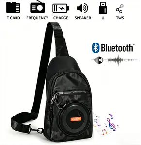 Portable Bluetooth Speaker Chest Bag, Waterproof Outdoor Music Backpack with Bass Boost, for Hiking Beach Camping Party gifts