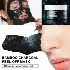 4-piece blackhead removal cleansing set, bamboo charcoal blackhead mask, oil-control facial cleanser, rich in bamboo charcoal cleansing essence, deeply cleanses pores, includes brush and extraction tools