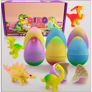 6-Pack Dinosaur Hatching Surprise Eggs – Magic Grow in Water Up to 600%, Educational Dino Egg Toy Set with T-Rex, Triceratops & More!Includes Fact Cards for Each Species – Perfect Easter Basket Stuffers, Birthday Party Favors & Gift for Kids Ages 3-8 Boy
