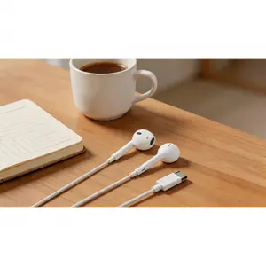 Wired Earphones with USB-C Connector, Built-in Remote Control for Music Playback, Phone Calls and Volume Adjustment  SURE