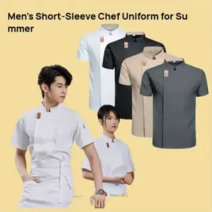 Men's Short-Sleeve Chef Uniform for Summer - Lightweight, Breathable Kitchen Workwear for Baking, Restaurants & Catering Events!