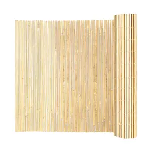 Natural Bamboo Slat Screening For Outdoor Privacy Fence, Bamboo Slat Fence 6 Ft High By 13 Ft Wide, Eco Friendly Garden Screen Panel, Weather Resistant And UV Protective, Easy Install Privacy Solution