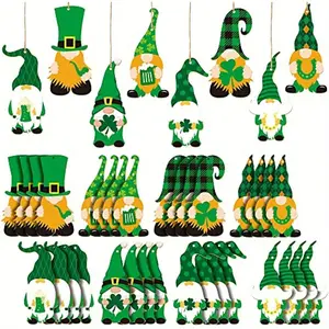 24 Pcs St Patricks Day Ornaments for Tree - St Patricks Day Decorations for Home St Patricks Day Gnomes Shamrock Leprechaun Hanging Ornaments for St Patricks Day Tree Decorations