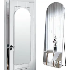 57x20 Door  Full Length Mirror, Floor (Height 5.7ft just  in1.3ft) Wall Mounted Metal Frame Arch Dressing Mirrors for Bedroom Bathroom Living Room 57 inch