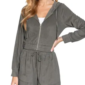 LOVEXLINA Hoodie Terry Jacket Womenswear Comfort Tops