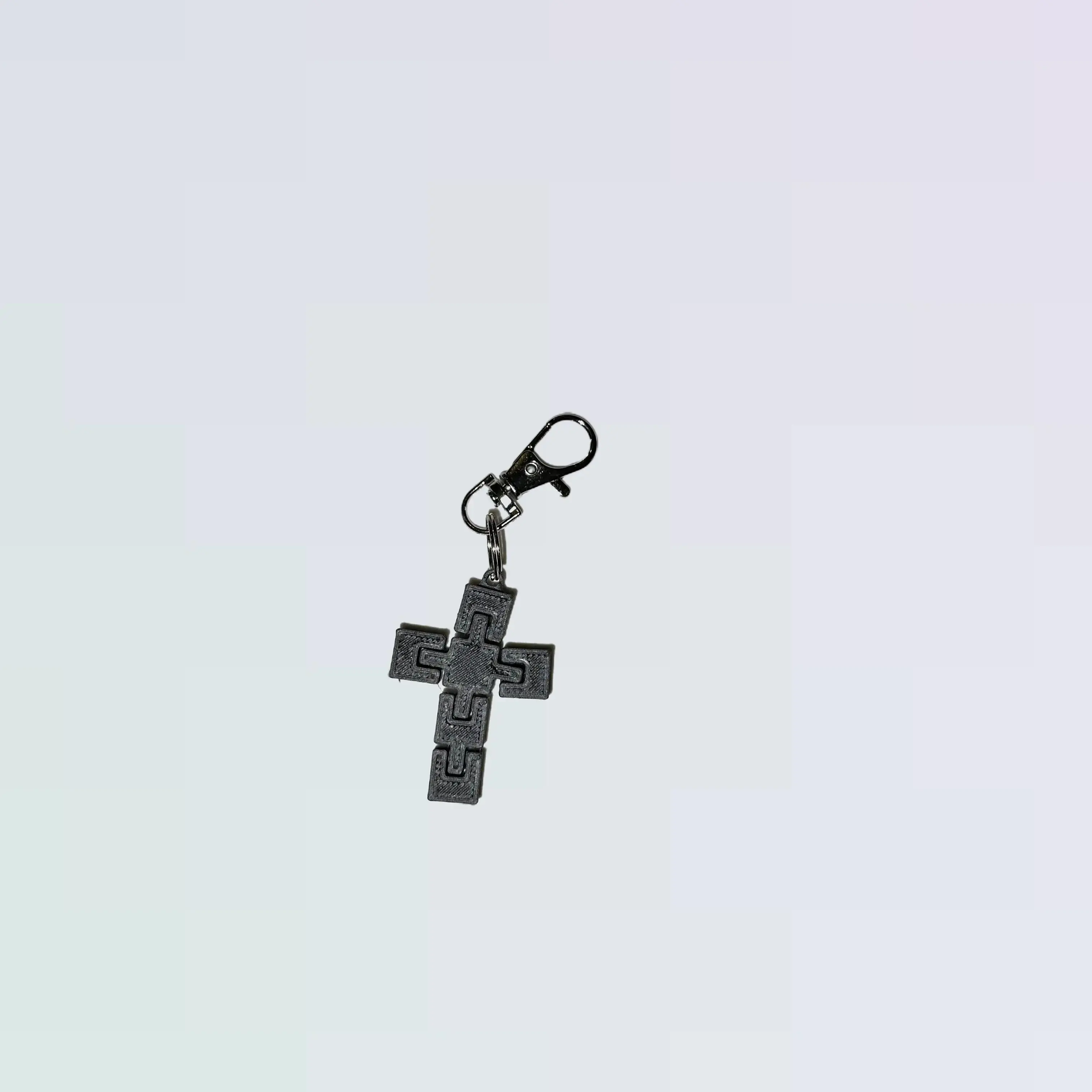 3D Printed Cross Keychain - Simple Design, Lightweight, Versatile Accessory for Everyday Use