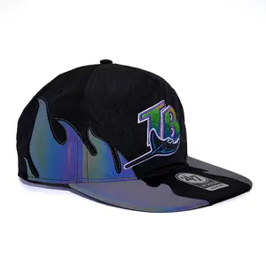 47 x FRSH x Tampa Bay Rays "Iridium" Side Flames- Nylon Hitch LC Snapback