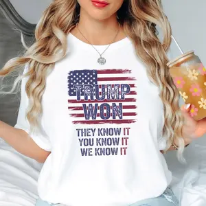 Trump Won Statement Shirt, Pro Trump Apparel, Patriotic American Flag Shirt, They Know It Tshirt, Trump Supporter Hoodie, Republican Gift