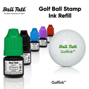 Ball Tatt GolfInk Golf Ball Stamper Ink Refill, Quick-Dry Fade-Resistant Waterproof, Vibrant Marking Ink for Golf Ball Stampers - 5ml Bottle