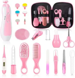 Baby Healthcare and Grooming Kit 21-in-1 Electric Nail Trimmer Set for Newborns (Pink)