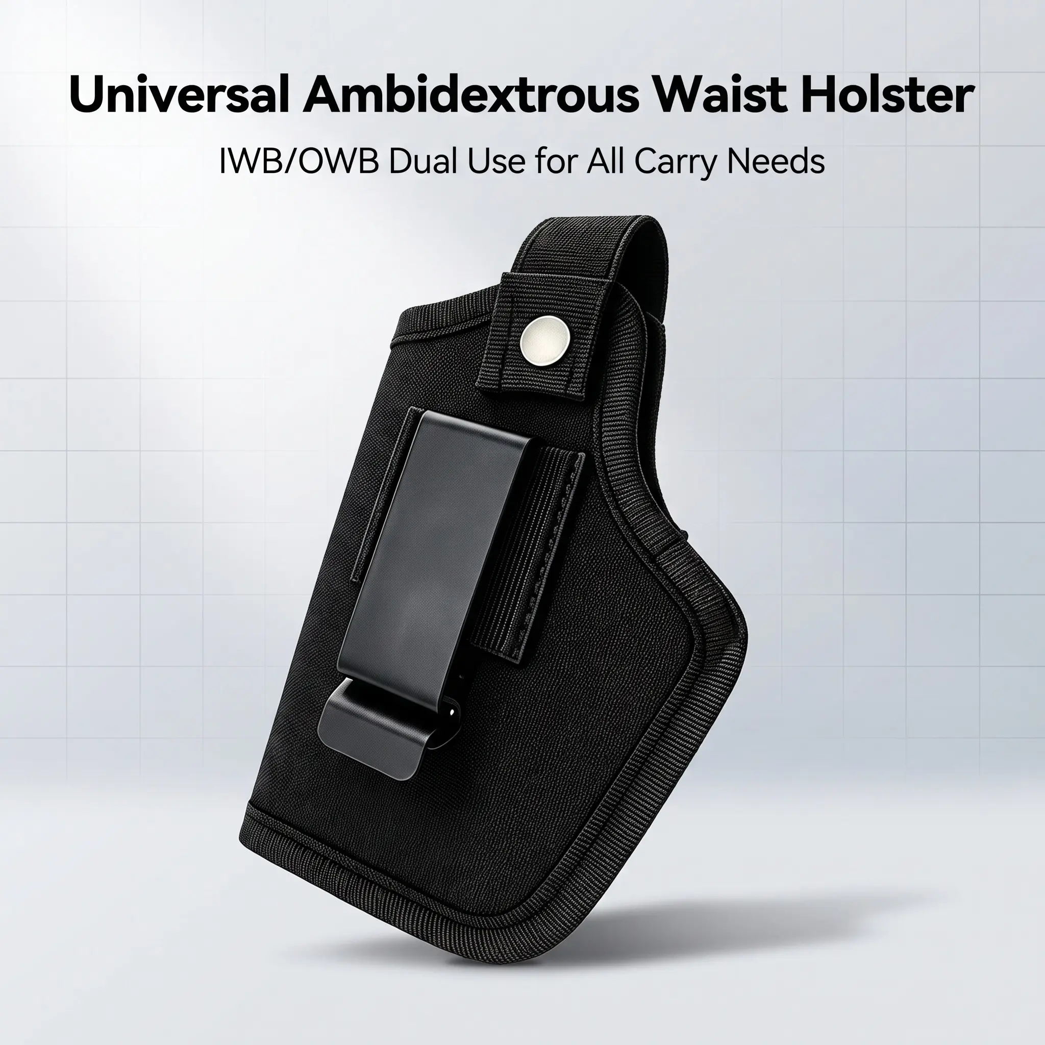 Tactical Unisex Nylon Waist Carry Holster Pouch with Waistclip - Durable Belt Clip Storage Holder for Outdoor EDC, Concealed Carry (1 Pack)