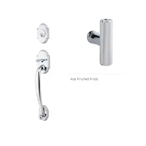 Emtek 4322ACEKN Double Cyl , Nashville Tub Entry , The Ace Knurled Knob