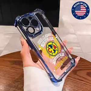 Club América Pride Aesthetic Design Pattern Casing For iphone 16 15 14 13 12 Plus Pro Max Flaunt Mobile Phone Case Soft Silicon TPU anti-drop Drop Protection Shockproof Protector Vintage unique Fashion Trend Anti-scratch Stylish Smartphone Cove Blue Cover