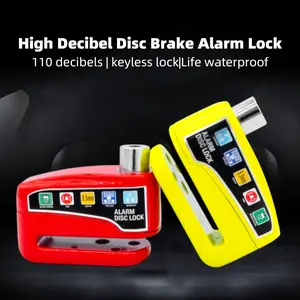 1pc High-Decibel Bike Disc Lock Alarm - Heavy-Duty Anti-Theft Wheel Lock with Vibration Sensor, Alloy Build, Portable Cycling Security