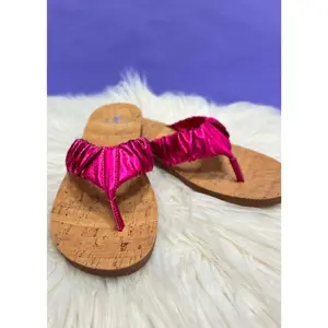Cool Off Flip Flops by Corkys - Fuchsia Crinkle Metallic