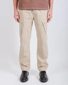 Brooklyn Cloth Cargo Pocket Twill Pant, Relaxed Fit Durable Twill Cargo Pants with Secure Zipper Pockets and Workwear Inspired Style, Khaki, Olive, Small to Large Beige Menswear