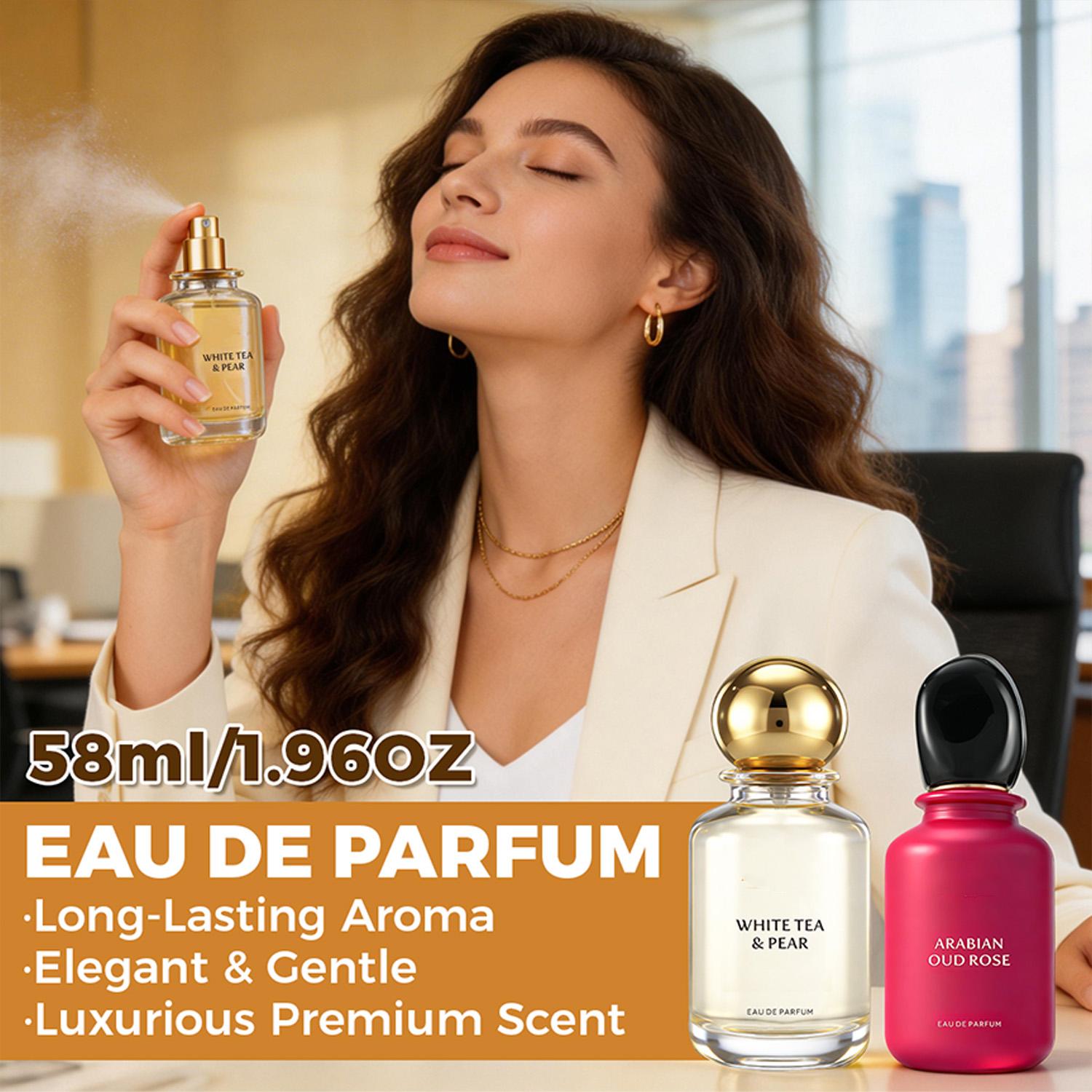 Eau de Parfum Marshmallow Milk, Arabian Oud Rose, Iced Cherry Blast, Pheromone Sandalwood, White Tea & Pear 58ml (1.96 oz) Long Lasting Perfume for Men & Women