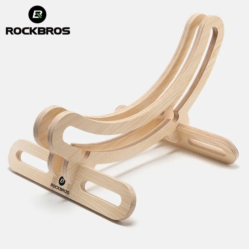 ROCKBROS Bike Stand, Wooden Bracket Bicycle Parking Rack - Outdoor Sports Equipment for 23-30/700C Wheels