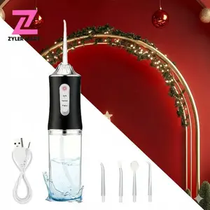 Rechargeable Electric Plaque Cleaner & Flosser with 4 Nozzles – Portable Teeth Cleaning Device for Men & Women, Ideal for Daily Oral Care Cleansing