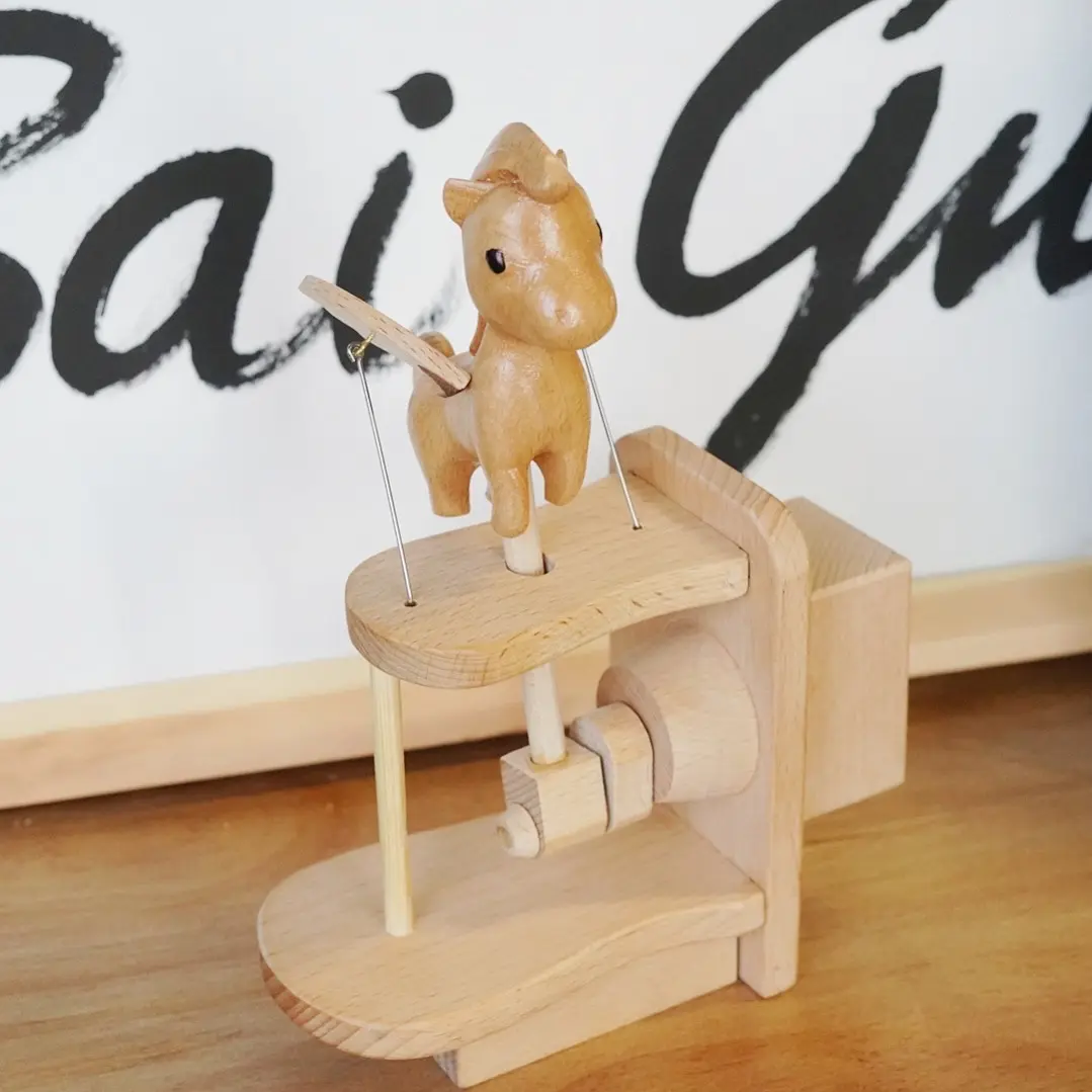Handmade Artistic Wooden Mechanical Flying Pony - Festive Home & Party Decoration, Christmas Birthday Gifting Supply