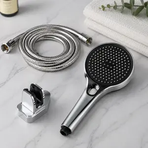 Turbocharged Adjustable Handheld Shower Kit - Upgraded 3-Mode High Pressure Rain Sprayer, Flexible Hose, Minimalist Wall-Mounted Shower Head for Home Bathroom, Adjustable Shower Head