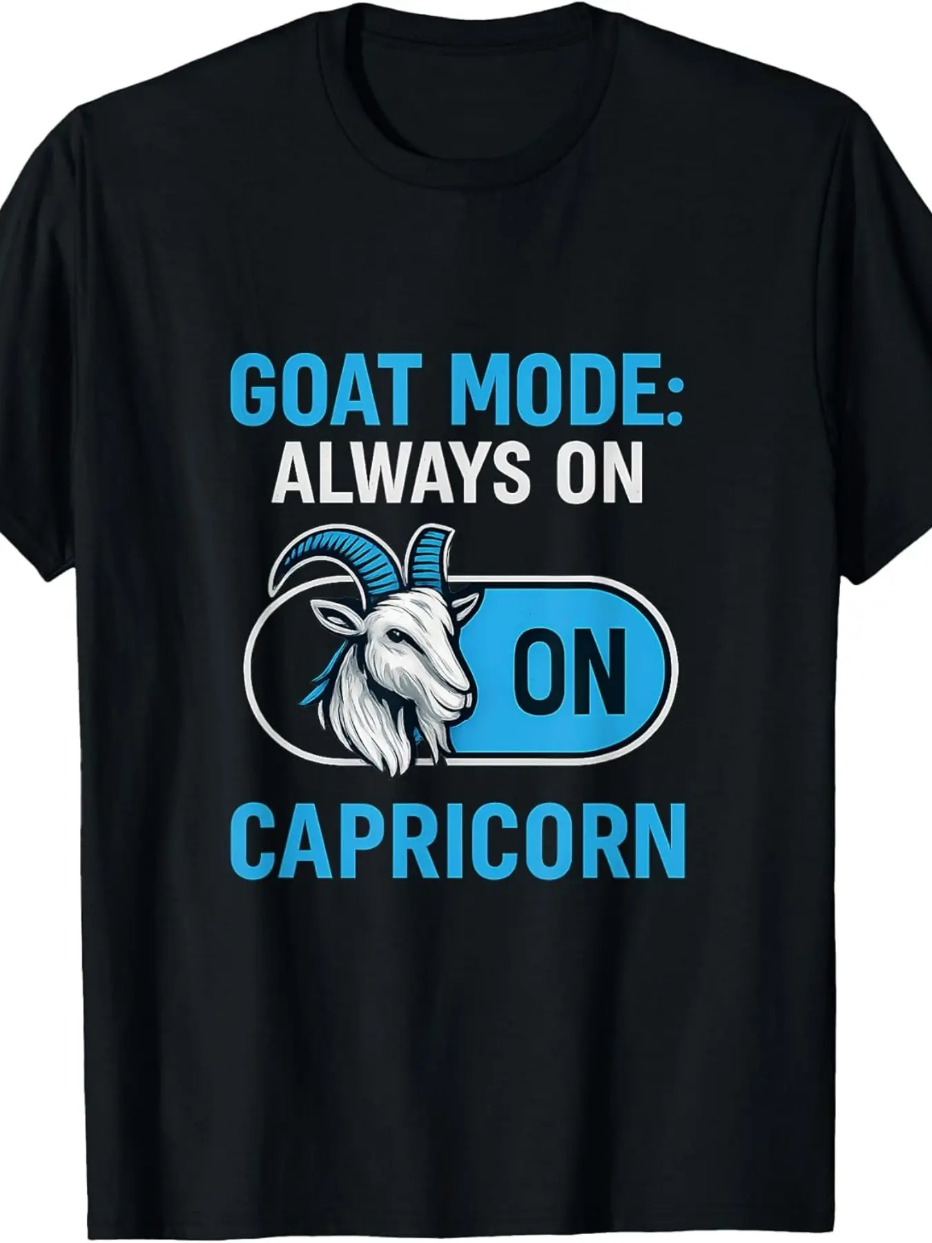 Goat Mode Always on Capricorn Zodiac Graphic T-Shi unisex soft cotton short sleeve t shirt, vintage graphic casual tee for men women teens, perfect birthday holiday gift for camping travel gym daily street  wear