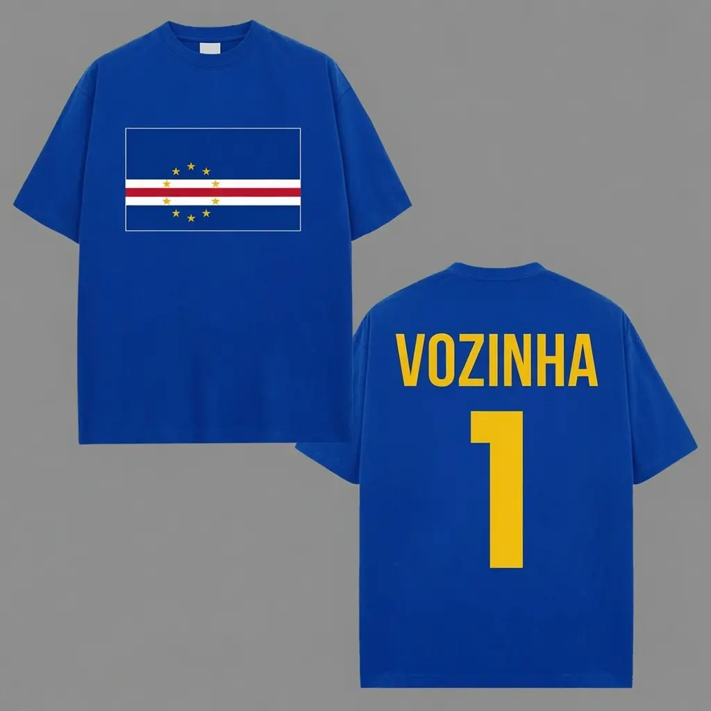 Vozinha #1 Cape Verde Goalkeeper World Club Shirt, Vintage Cape Verde 26 Graphic Tee, Retro Soccer Fan Gift, Cape Verde Flag Apparel, Distressed Sport T-Shirt