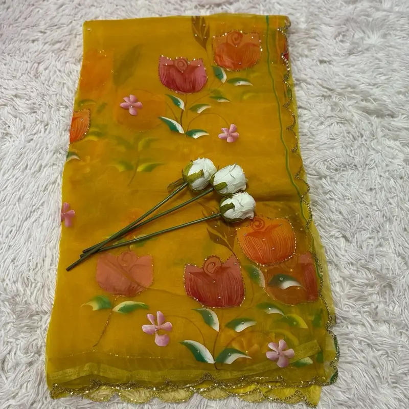 Beautiful party wear floral print saree