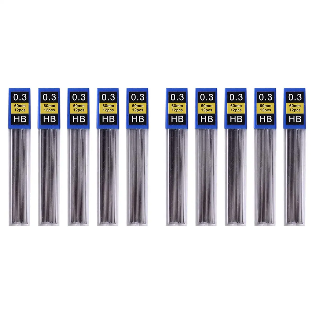 10Pcs Pencil Lead Refill, Pencil Refill Office Writing Accessories Pencil Student Stationery Pencil Refills(0.3mm)