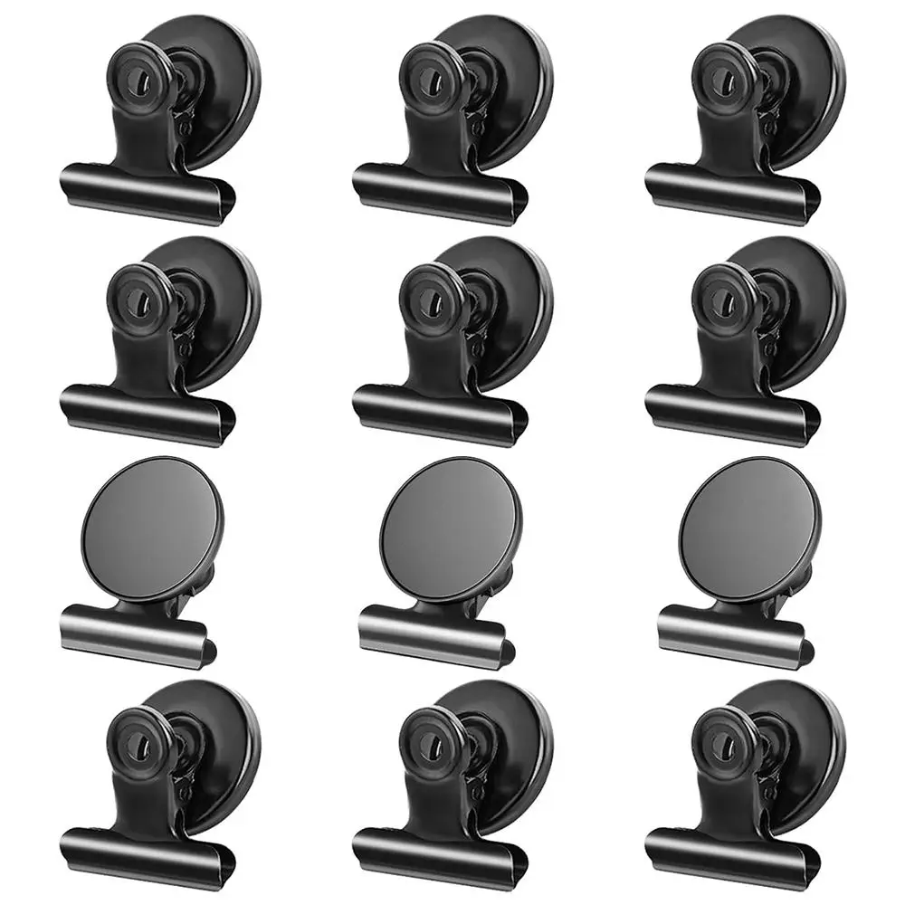 Refrigerator Magnet, 12/24pcs Heavy Duty Magnetic Fridge Clamp, Whiteboard Magnet Clamp, Detail List Display Paper Fastener Clip for Refrigerator