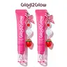 [Buy 2 Save 10%] Glad2Glow Brightening 3-in-1 Lip Serum Multi-Pack Combo, Lightweight Moisturizing Tint, Smooth Texture Perfector with Free Charm (Peach Pie, Strawberry Glaze, Vitamin C Ester Serum Tube)