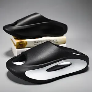 Women's and Men's Cloud Slides Men's Casual Solid Color Slides, Comfortable Non-slip Soft Lightweight Thick Bottom