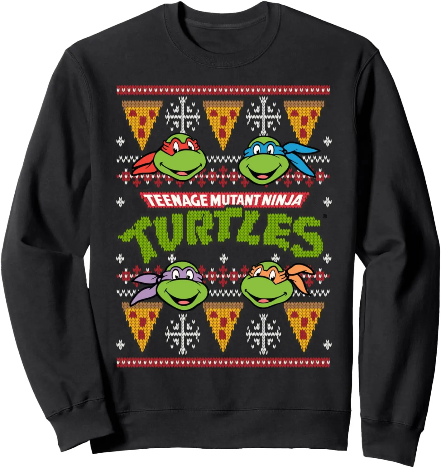 TMNT Ugly Xmas Sweaters With Pizza Sweatshirt