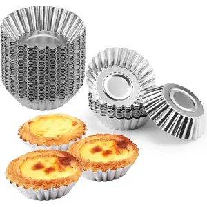 35Pcs Mini Tart Pans Egg Tart Mold 2.75" Aluminium Mini Pie Tins Reusable for Baking