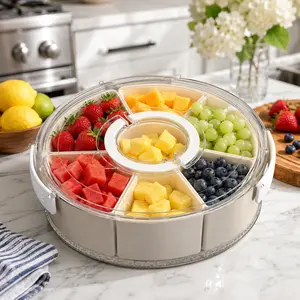 【Summer · Deals For You】6-Compartment  Snack Tray with Airtight Lid & Handle, BPA-Free  Leak-Proof Charcuterie Board Container for Party  Picnic Meal Prep – Portable Food Storage Organizer  for Family Kids · DFYD Restock summergarden