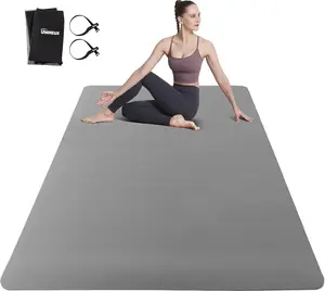 Large Yoga Mat for Men and Women 1/4 & 2/5 Inch Extra Thick TPE Fitness Mat for  Gym Workout, Non-Slip,  Exercise Mat for Yoga, Pilates, Stretching, Meditation