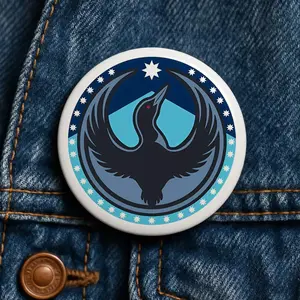 Midnight Eagle Crest, Patriotic Eagle Pin Button Badge Blue Star Design for Denim Jacket Backpack Gift