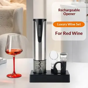 Electric wine opener, stainless steel electric red wine bottle opener, USB rechargeable, electric wine opener, suitable for parties, restaurants, and households.