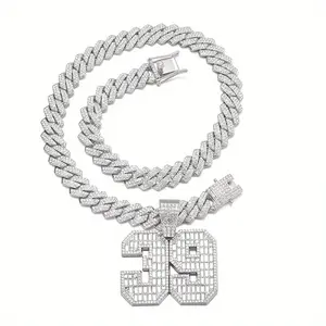 1pcs Shiny Number 39 Pendant Necklace, Unisex, Valentine's Day Carnival Party Music Festival Gift, Wear All Year Round, Hip Hop Necklace, Shiny Effect