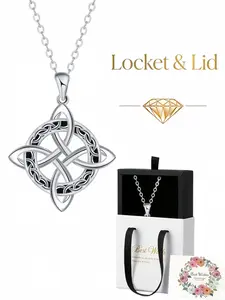Eternal Bond · Celtic Diamond Pattern Necklace Luxury minimalist Celtic necklace for women.With delicate drawer-style jewelry box.Ideal gift for birthdays, Mother’s Day, Valentine’s Day, Christmas and anniversaries.