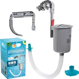 Skimmer - Above Ground  Skimmer, Floating Surface Skimmer, Accessories - Clean Debris Basket, Wall Mount, Attaches to Inflatable Collars, Tubular and Metal Frames