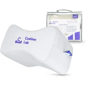 Extra Dense Orthopedic Knee Pillow for Back Pain Relief, Leg Pain, Hip, Pregnancy, Sciatica & Joint Pain - Memory Foam Contour Wedge Pillow