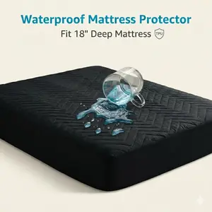 [Mother's Day Gift] NTBAY Waterproof Mattress Protector - 100% Waterproof Breathable Fitted Sheet, Noiseless TPU Membrane Mattress Cover, Soft Quilted Microfiber Bedding Protector