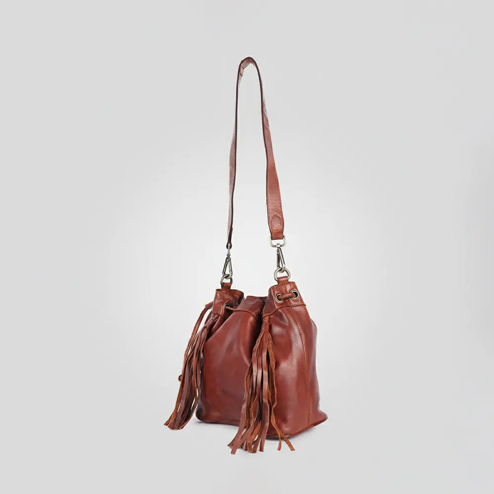 Spaghetti Western Bucket Genuine Leather women bag handbag purse