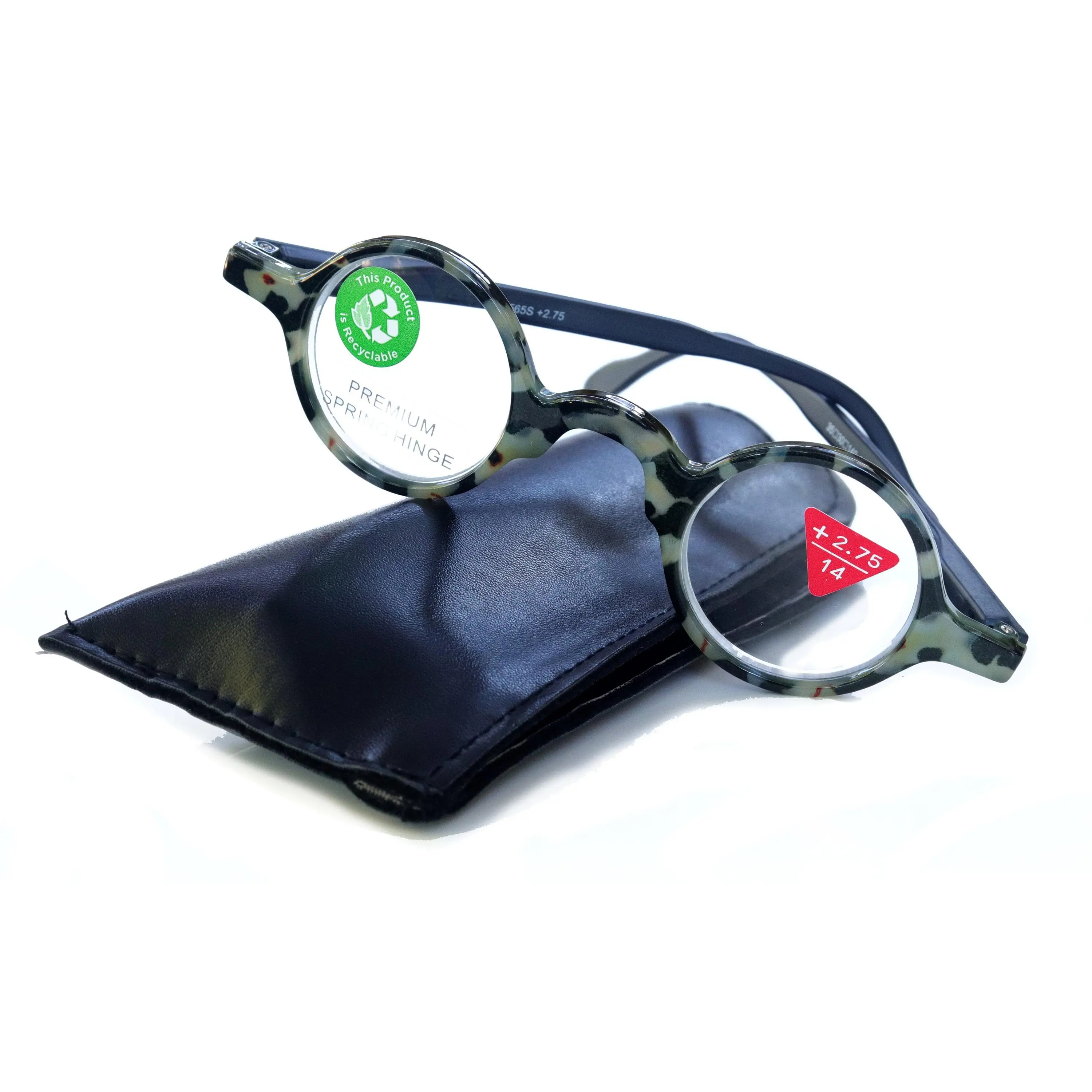 Picasso, (Premium) Reading Glasses, High End Readers +1.25 to +3 Magnifying, Circle optical Frames. Round Tortoise (Black) NY Fifth Avenue. Unisex Lightweight