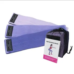 Moss Performance Premium Fabric Resistance Bands Set of 3 Resistance Strengths with Carrying Bag, Glute Booty Bands Exercise Equipment / Workout Accessories for Women