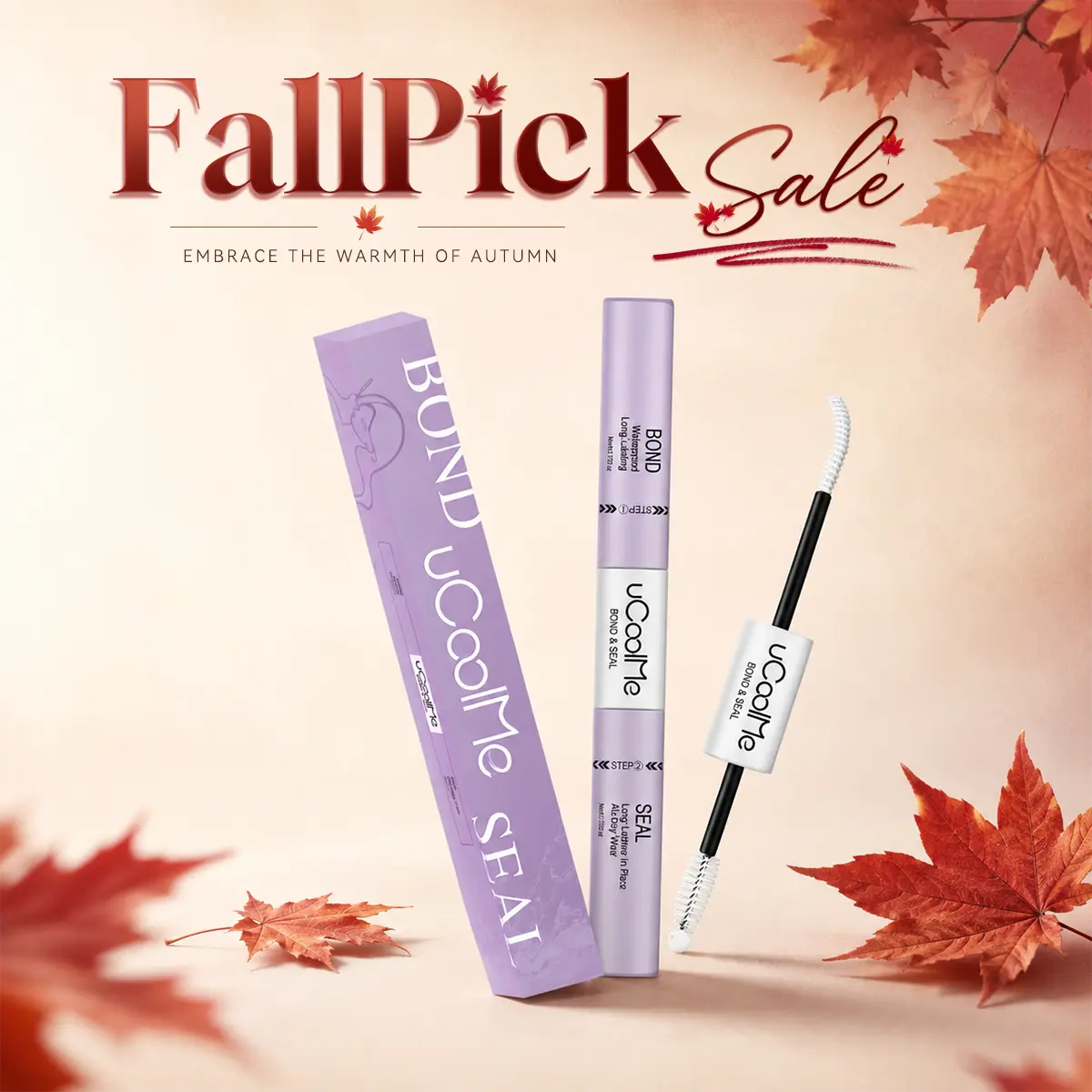 Dual-Ended Eyelash Bond and Seal Lash Glue for Cluster Lashes, Waterproof 24H Hold, Smudgeproof & Humidity Resistant Glue Gel False Eyelashes & Adhesives with Strong Adhesion